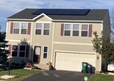 Residential property in Kirkland, Illinois with new solar panel system